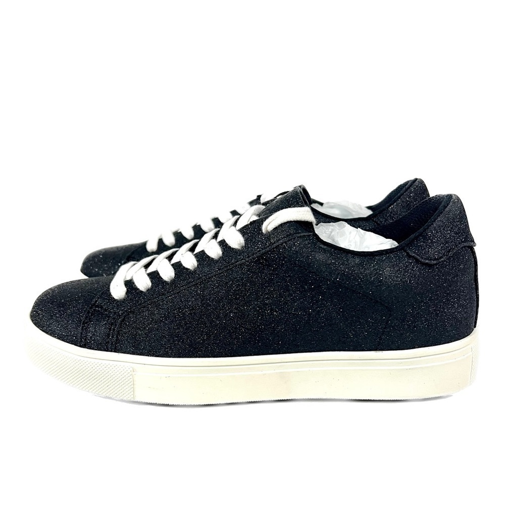 NIB - Isaac Mizrahi Live! Lace-Up Black Glitter Sneakers - Size 5.5 - Picture 5 of 8